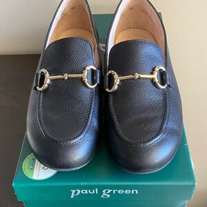 Paul Green Black Leather Bethany Flats